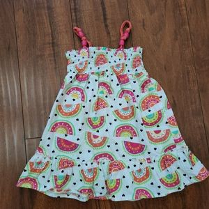 WONDER KIDS SMOCKED DRESS WITH BRAIDED STRAPS WITH BEAD DETAILS